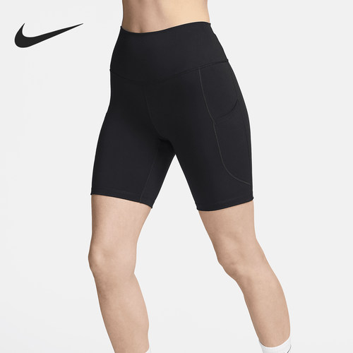 Nike/耐克正品夏季One女士运动户外高腰修身休闲短裤FZ6758-010