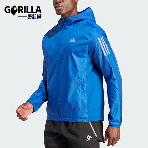 Adidas/阿迪达斯正品新款男士运动跑步经典连帽梭织夹克IL4790