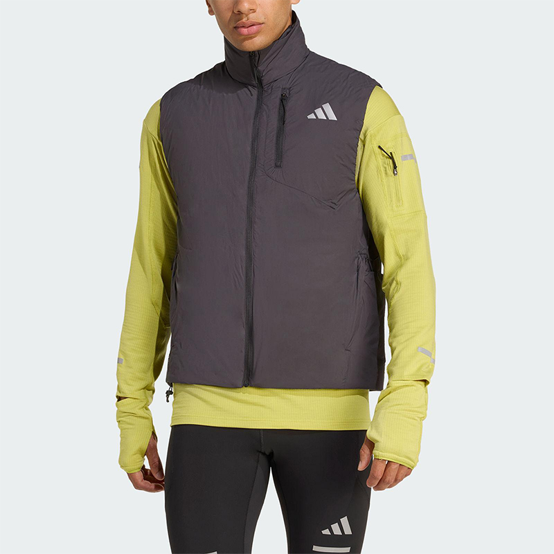 Adidas/阿迪达斯正品2025冬季男士立领保暖跑步运动棉马甲JM5715