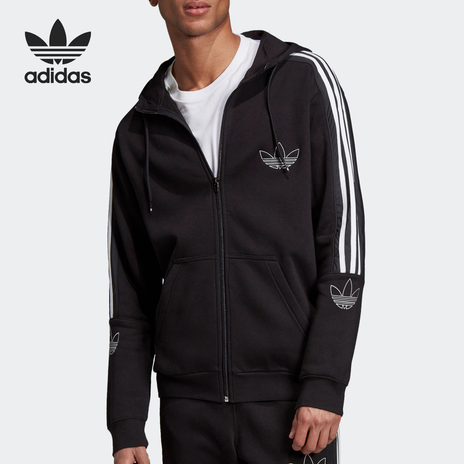 Adidas/阿迪达斯正品三叶草OUTLINE FZH FLC男子外套 ED4693