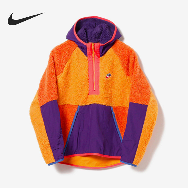 Nike/耐克正品摇粒绒连帽男女半拉链运动卫衣夹克BV3766-886