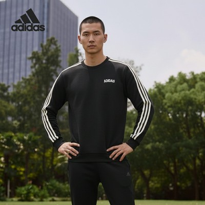 Adidas/阿迪达斯正品2025秋冬款男士保暖圆领套头卫衣KC2850