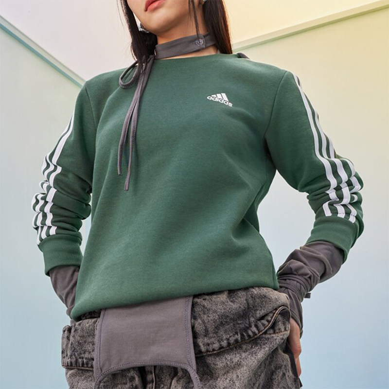 Adidas/阿迪达斯正品FW24女士透气圆领复古经典加绒卫衣HM1930