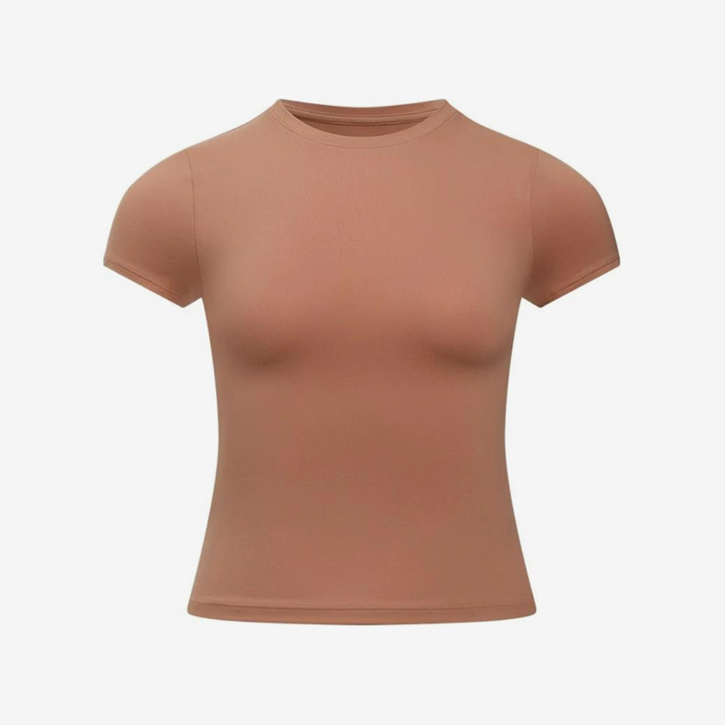 UA/安德玛正品2025新款女士圆领修身简约运动短袖T恤6000341-696