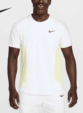 Nike/耐克正品2025男士圆领透气运动训练网球短袖FZ6857-100