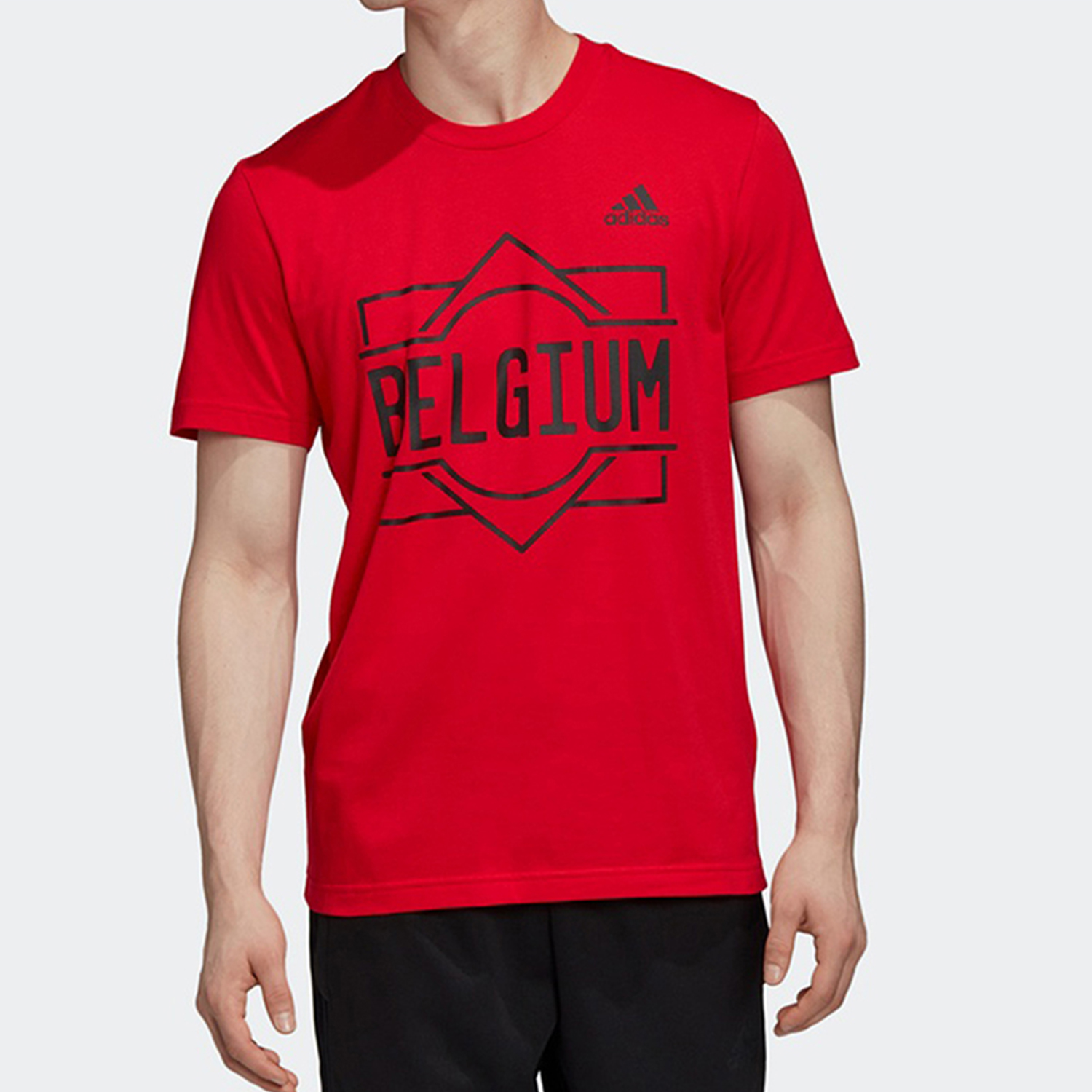 Adidas/阿迪达斯正品 BELGIUM夏季新款男装足球运动短袖T恤FT6050