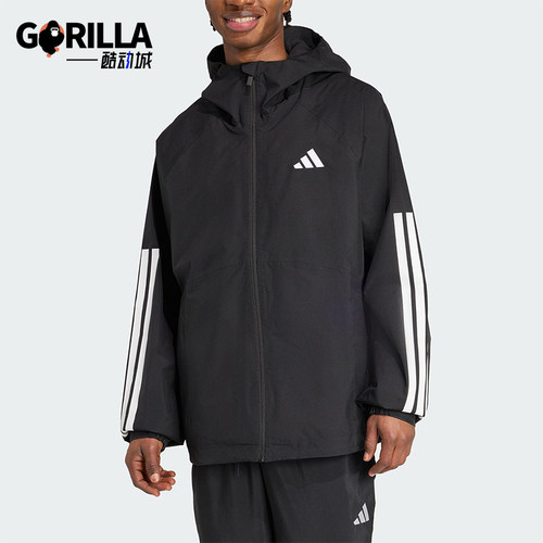 Adidas/阿迪达斯正品ESS 3S RAIN H J男士宽松连帽运动外套JM1056