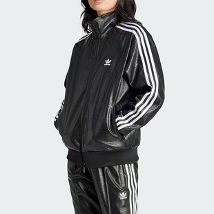 Adidas/阿迪达斯正品三叶草女士舒适运动宽松夹克皮衣外套IY2912