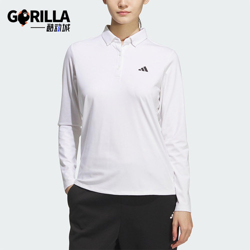 Adidas/阿迪达斯正品2025女士经典高尔夫运动长袖POLO衫JM3011