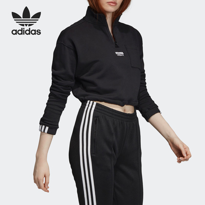 阿迪达斯女士短款卫衣