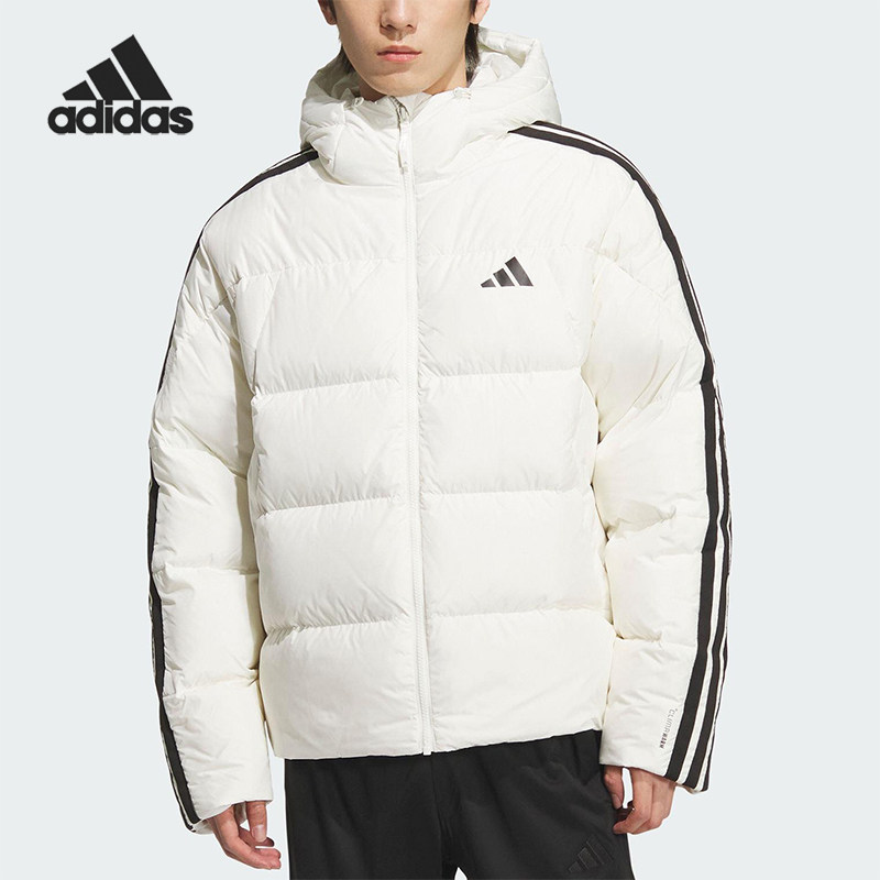 Adidas/阿迪达斯正品3S PUFF D JKT男士连帽保暖日常羽绒服KC2494