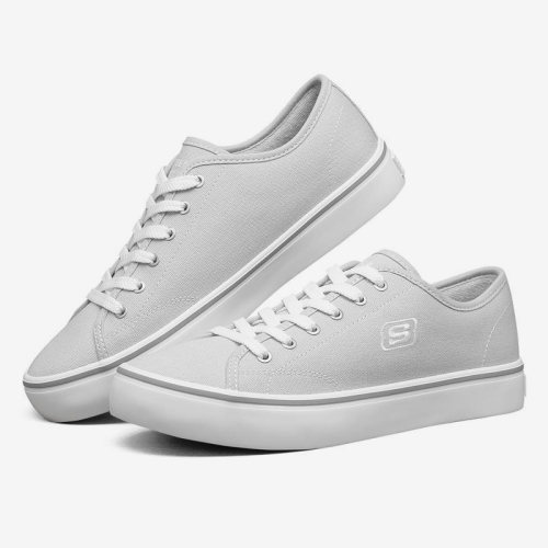Skechers/斯凯奇正品男子新款绑带帆布鞋板鞋时尚小白鞋运动鞋