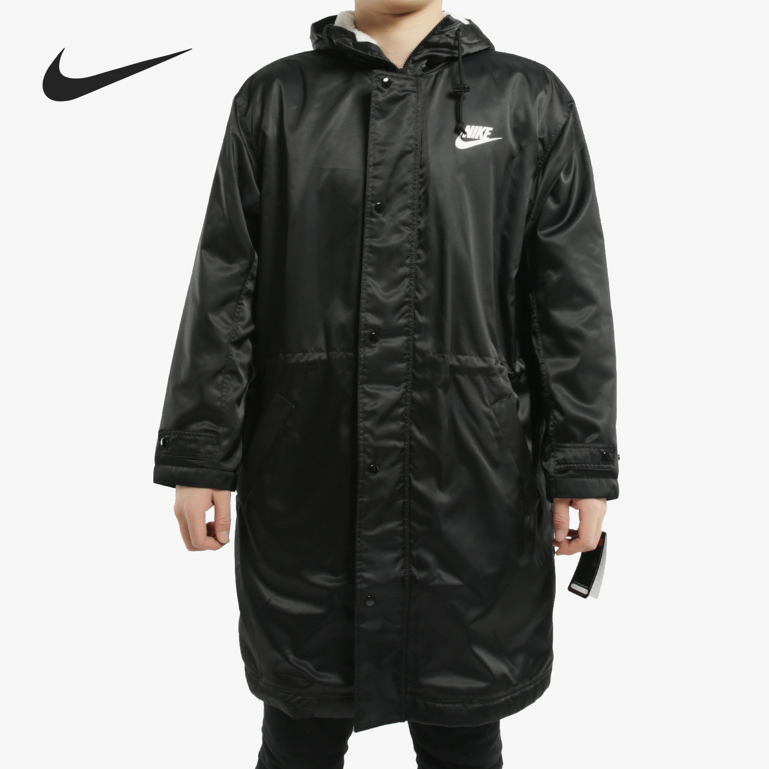 nike/耐克官方正品男子中长款羊羔绒连帽保暖运动棉服外套 bv4695