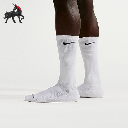 Nike/耐克正品新款男白黑色柔软贴合经典支撑长筒袜HQ8510-100