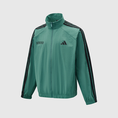 Adidas/阿迪达斯正品梭织立领夹克新款绿经典黑色轻盈夹克KC2836