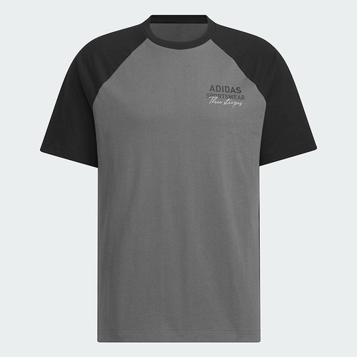 Adidas/阿迪达斯2025新款男女经典运动拼接透气圆领短袖T恤JZ0116