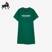 女士宽松圆领透气针织连衣裙 新款 Skechers 斯凯奇正品
