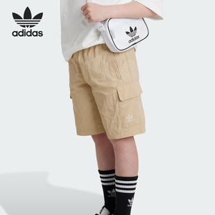 风多口袋经典 Adidas 阿迪达斯正品 三叶草大童工装 IX7598 运动短裤