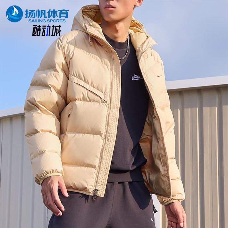 耐克男士保暖宽松印花运动羽绒服