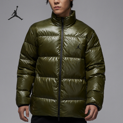 耐克男士亮面防寒立领保暖羽绒服