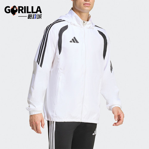 Adidas/阿迪达斯正品TIRO26L WB男士训练连帽经典足球夹克JY9734