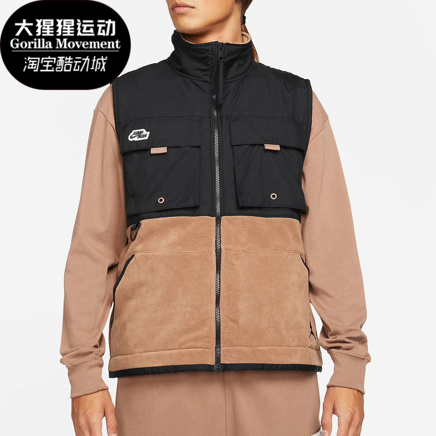 耐克男子加绒工装运动背心马甲
