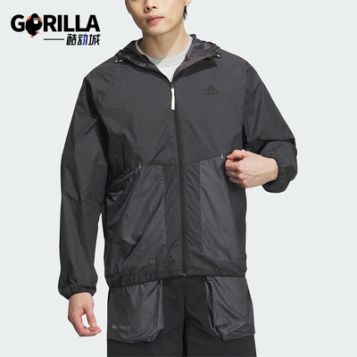 阿迪达斯男士户外连帽外套