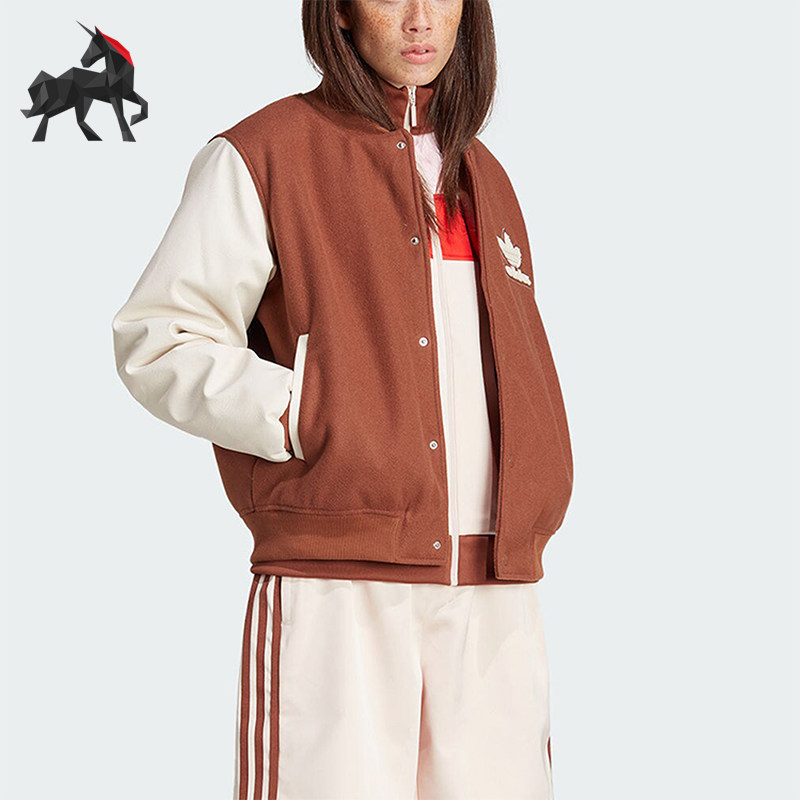 Adidas/阿迪达斯正品VRCT JACKET女士印花宽松运动棉服IS5742