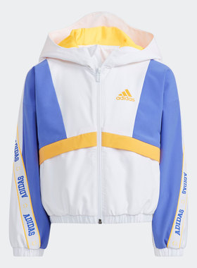 Adidas/阿迪达斯正品 新款运动休闲小童连帽拉链外套 H38387