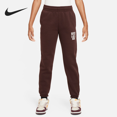 Nike/耐克正品运动大童加绒保暖训练针织束脚长裤FZ4720-227