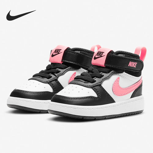 Nike/耐克正品 Court Borough Mid 2 小童魔术贴运动童鞋CD7784