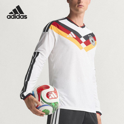 Adidas/阿迪达斯正品德国队男士修身足球运动长袖T恤JM1336