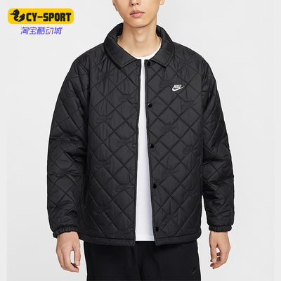 Nike/耐克正品2025 Club男士耐穿宽松保暖梭织运动棉服HV1378-010