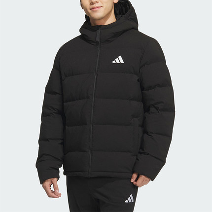 Adidas/阿迪达斯正品2025男士日常经典运动保暖连帽羽绒服KF4400