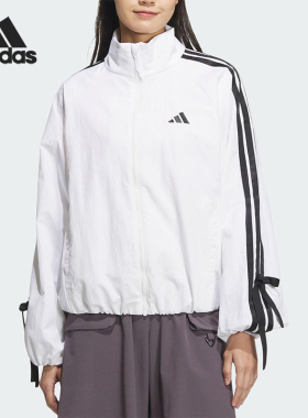 Adidas/阿迪达斯正品2025新款女士经典三条纹蝴蝶结外套JY5651