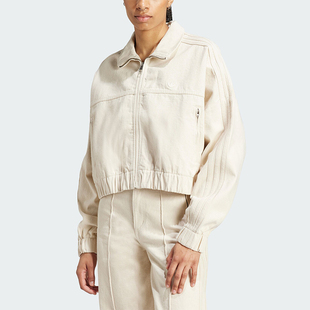 三叶草女士复古短款 宽松夹克外套IW5748 阿迪达斯正品 Adidas