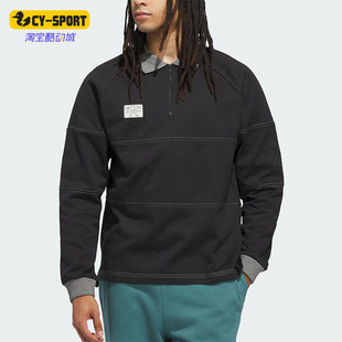 运动日常翻领POLO衫 Adidas 长袖 三叶草男士 JW5202 阿迪达斯正品