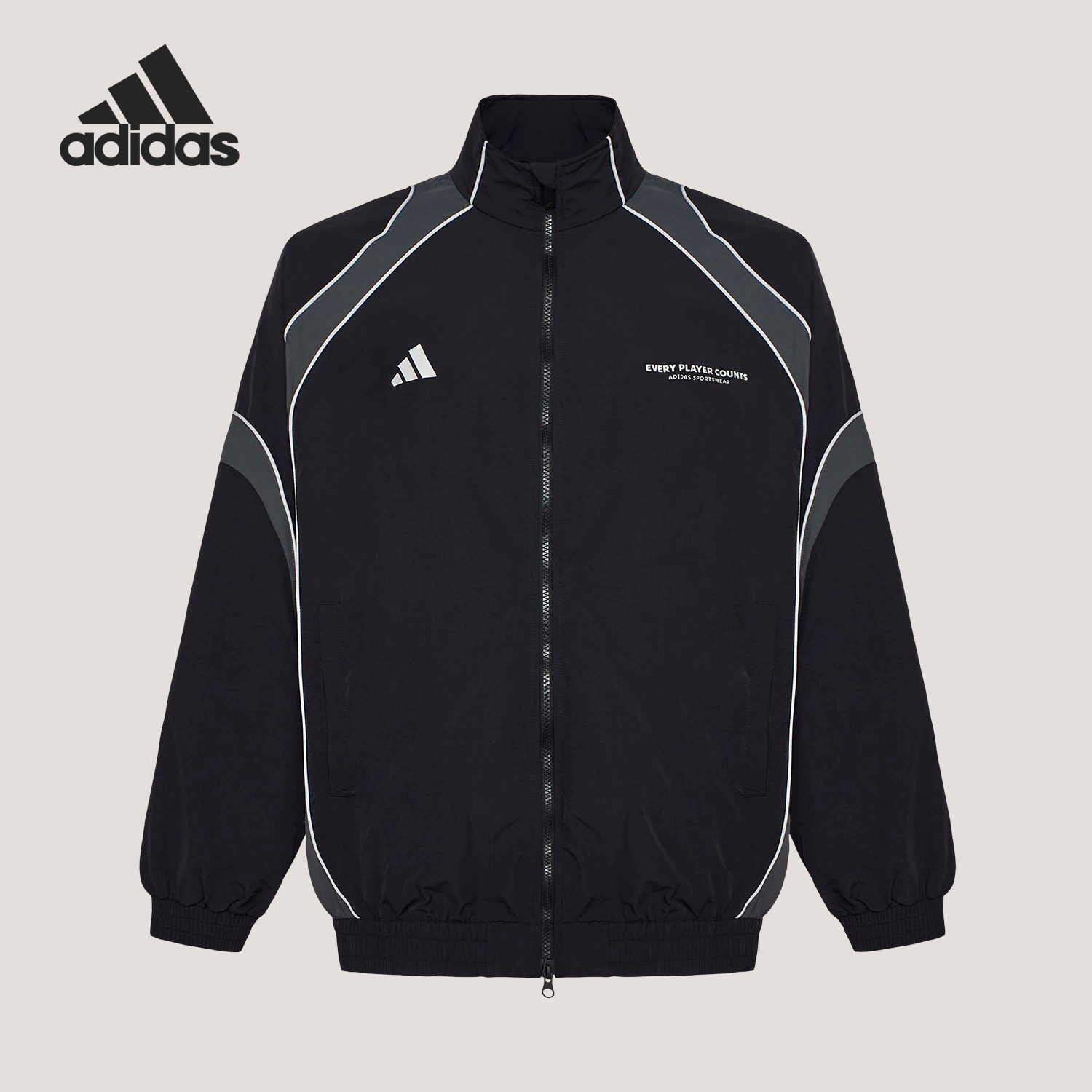 Adidas/阿迪达斯官方正品BL WOV JKT男士日常休闲宽松外套IB6980 - 实物图