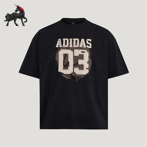 Adidas/阿迪达斯正品男士复古学院风经典宽松运动短袖T恤KX4882