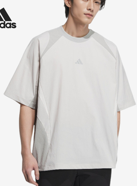 Adidas/阿迪达斯官方正品秋季新款男士休闲宽松圆领短袖T恤JI8730