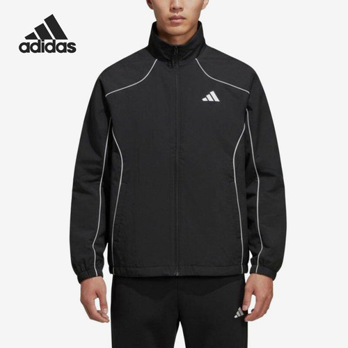 Adidas/阿迪达斯正品新款男黑白色训练健身经典夹克外套KY9983