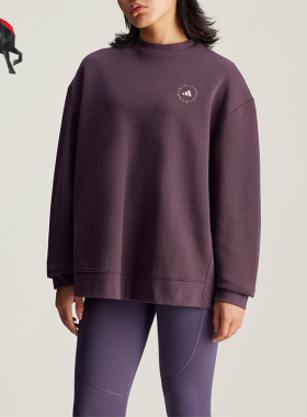Adidas/阿迪达斯正品新款女士圆领宽松双面针织卫衣IW9854