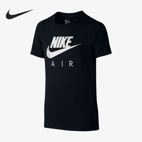 Nike/耐克正品儿童款T恤AIR字母圆领运动经典透气短袖807311-010