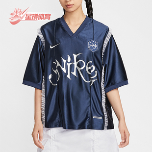 耐克正品 II1939 夏季 饰宽松短袖 410 女士针织复古休闲蕾丝装 Nike