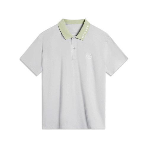 李宁正品2025夏季新款男子潮流休闲撞色翻领短袖POLO衫APLU209-3
