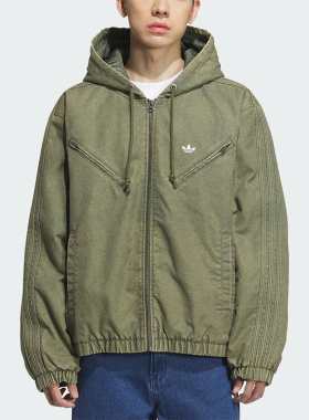 Adidas/阿迪达斯正品三叶草男女梭织保暖运动宽松连帽棉服KC2641