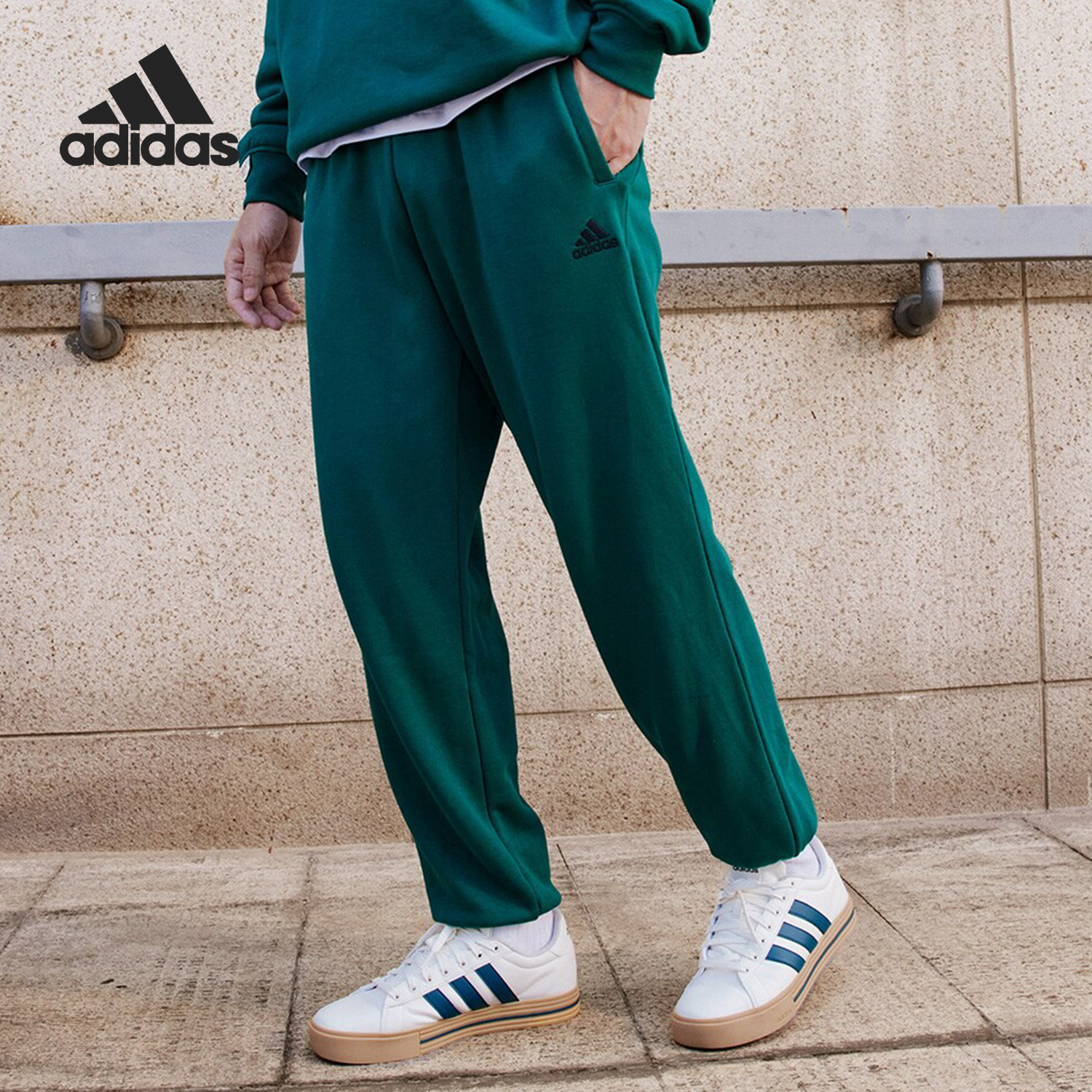 阿迪达斯男女加厚运动束脚裤