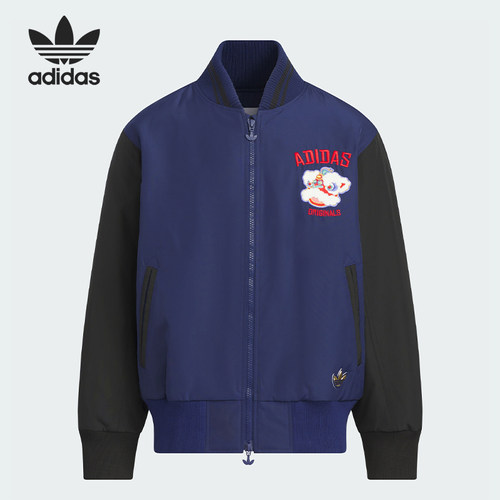 阿迪达斯三叶草大童棒球棉服