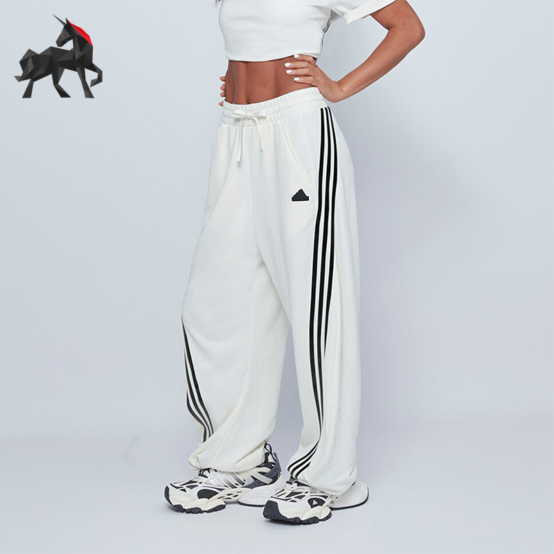 阿迪达斯女士宽松阔腿运动长裤