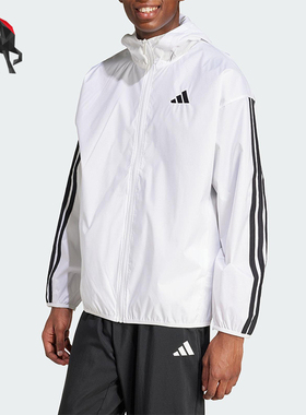 Adidas/阿迪达斯正品25春季新款男士运动梭织三条纹外套JF3682